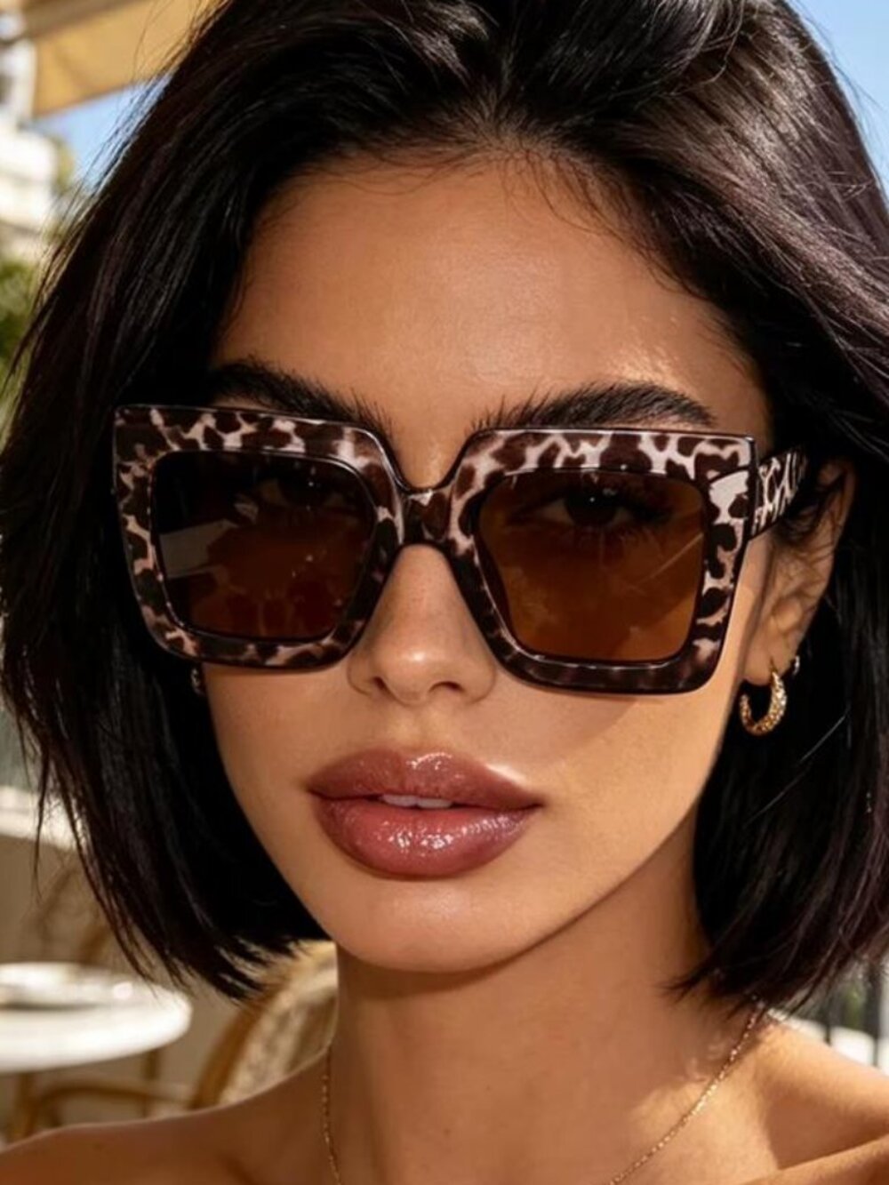 Retro Leopard Print Sunglasses